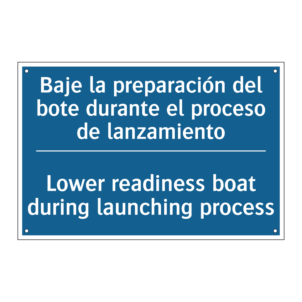 Baje la preparación del bote durante /.../ - Lower readiness boat during launching /.../