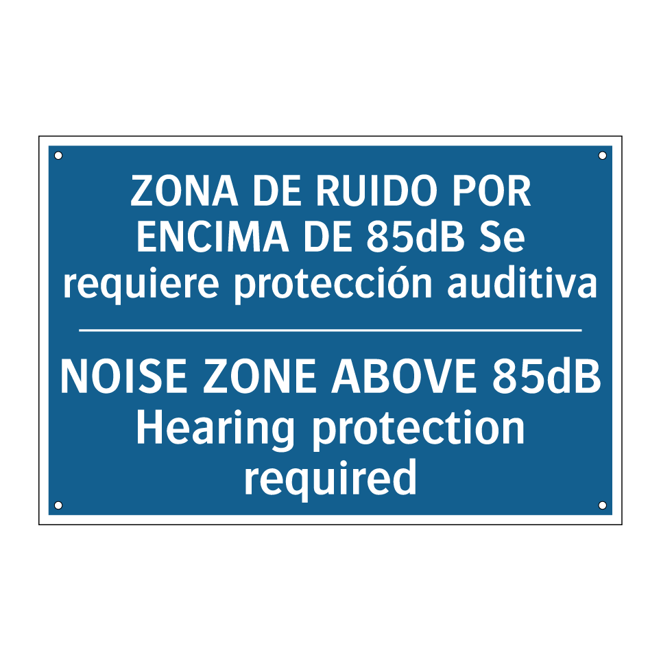 ZONA DE RUIDO POR ENCIMA DE 85dB /.../ - NOISE ZONE ABOVE 85dB Hearing /.../