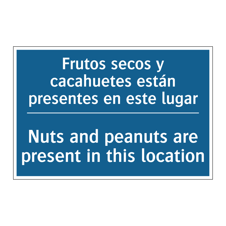 Frutos secos y cacahuetes están /.../ - Nuts and peanuts are present in /.../
