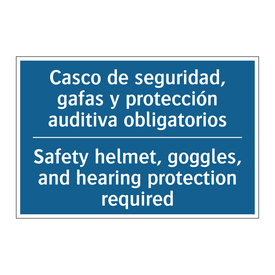 Casco de seguridad, gafas y protección /.../ - Safety helmet, goggles, and hearing /.../
