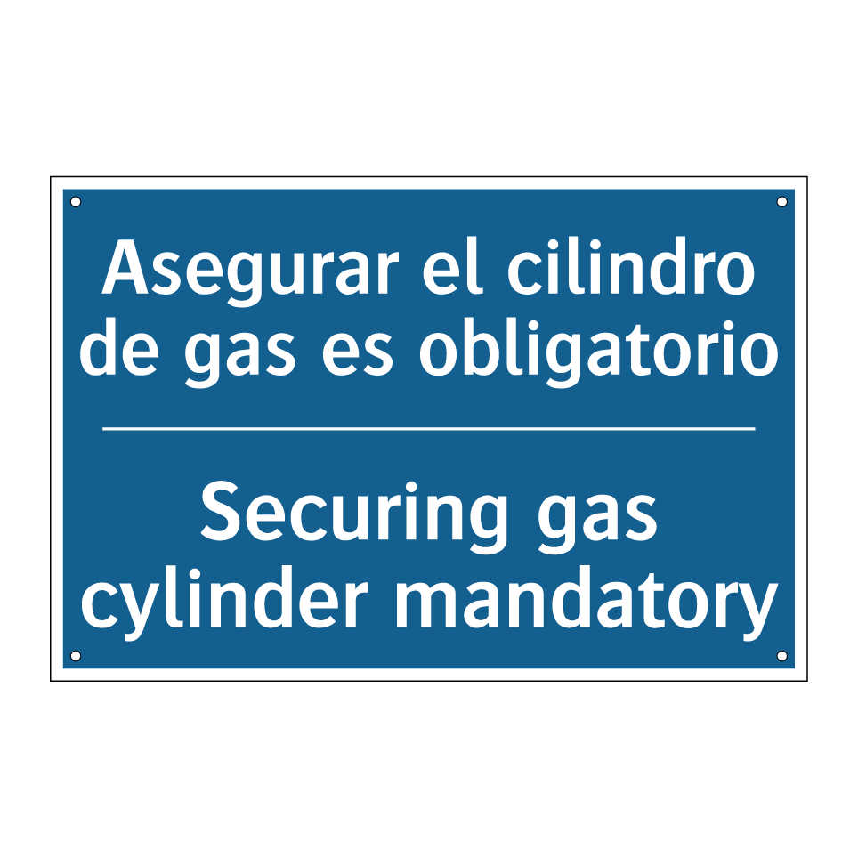 Asegurar el cilindro de gas es /.../ - Securing gas cylinder mandatory /.../