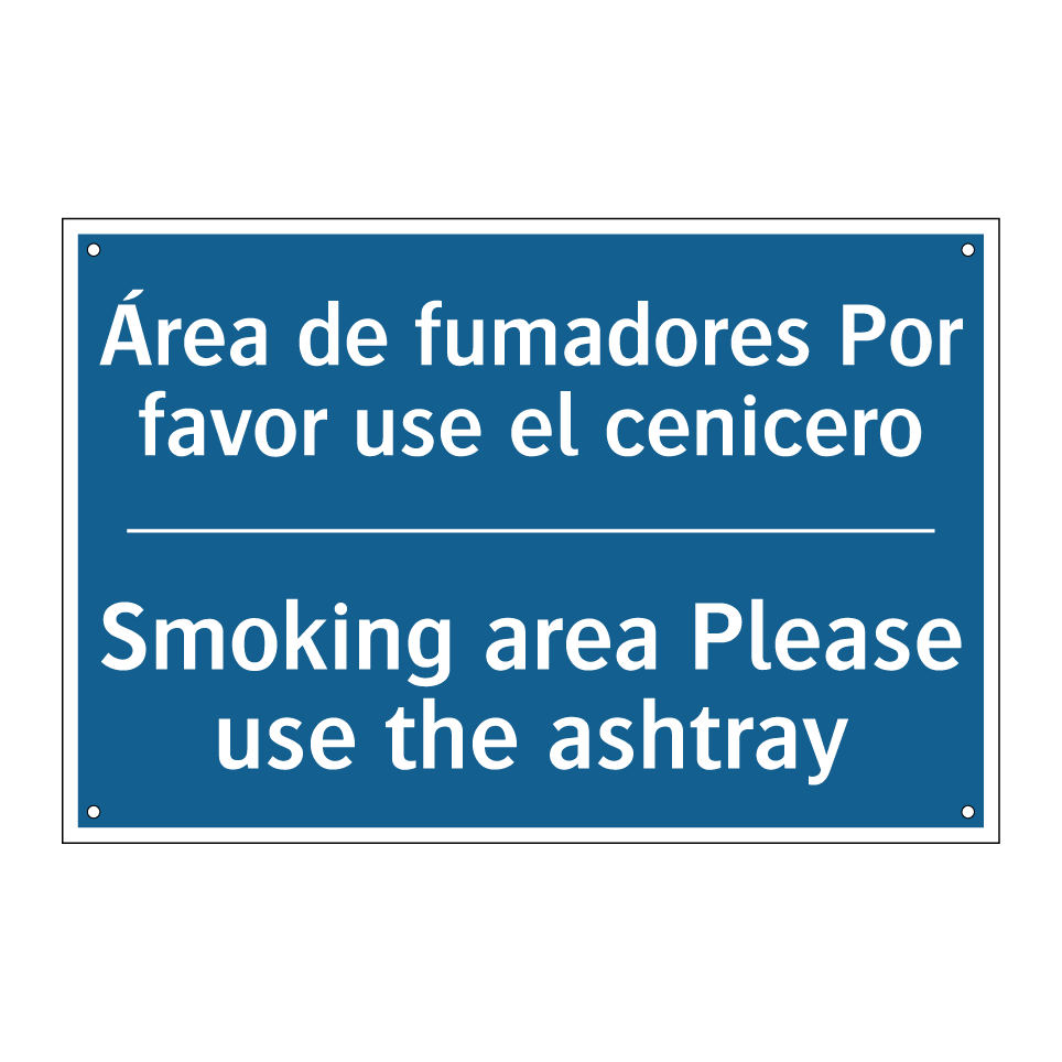Área de fumadores Por favor use /.../ - Smoking area Please use the ashtray /.../