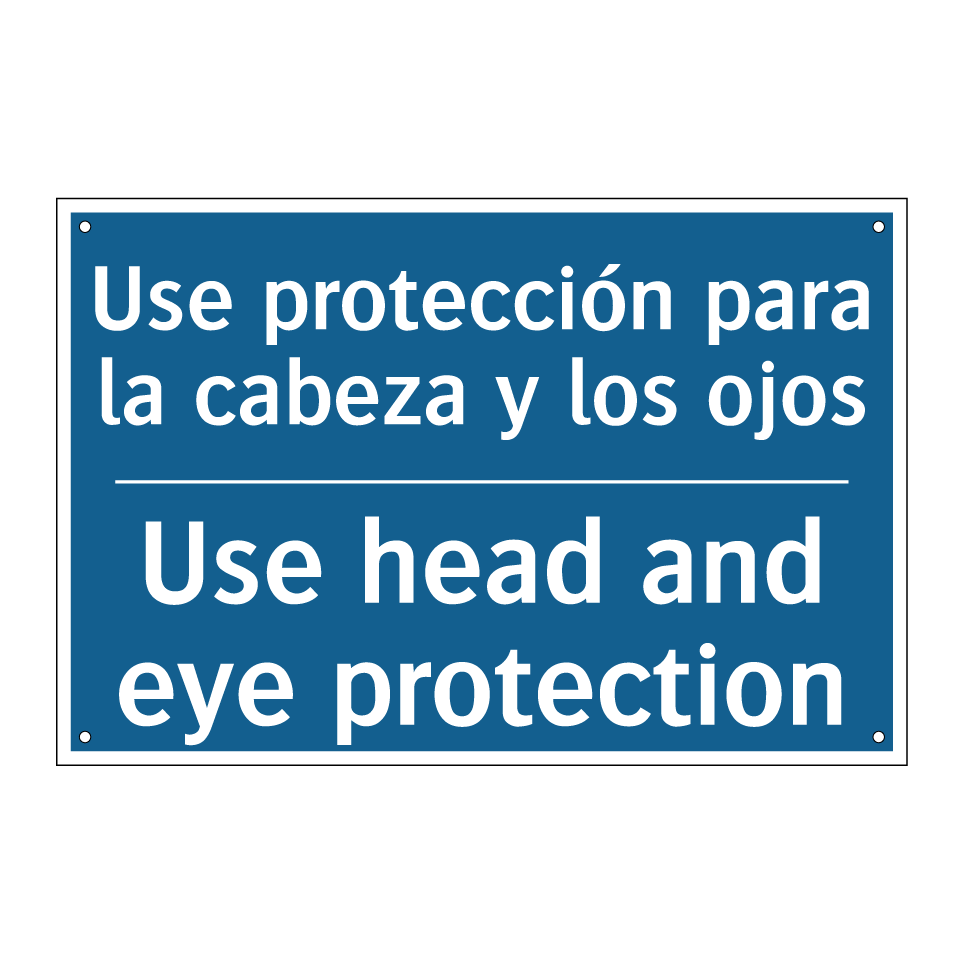 Use protección para la cabeza /.../ - Use head and eye protection