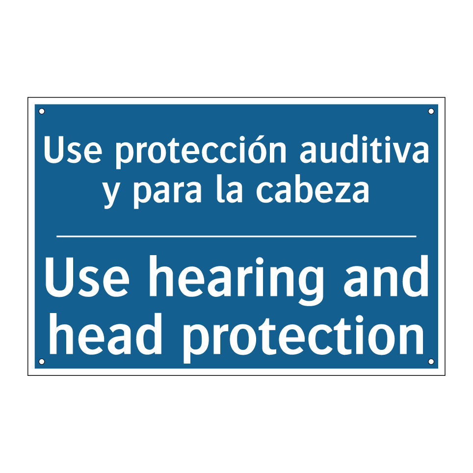 Use protección auditiva y para /.../ - Use hearing and head protection /.../