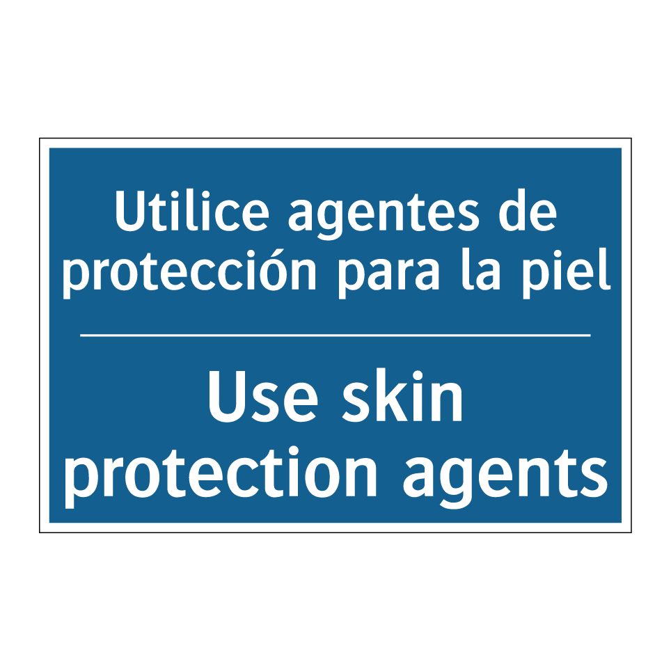 Utilice agentes de protección /.../ - Use skin protection agents