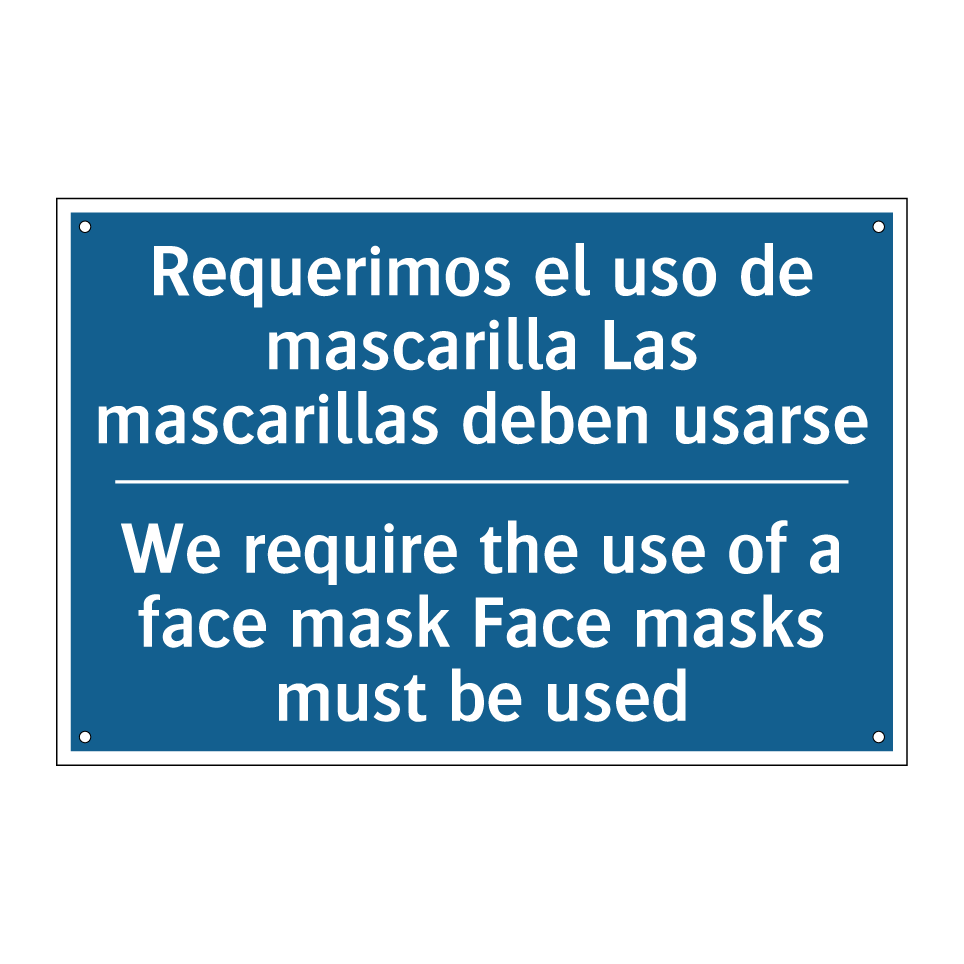 Requerimos el uso de mascarilla /.../ - We require the use of a face mask /.../