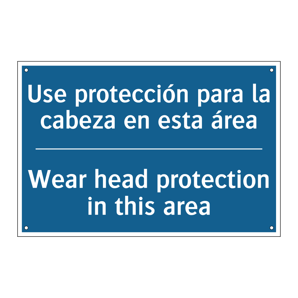 Use protección para la cabeza /.../ - Wear head protection in this area /.../