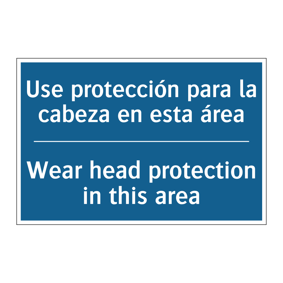 Use protección para la cabeza /.../ - Wear head protection in this area /.../