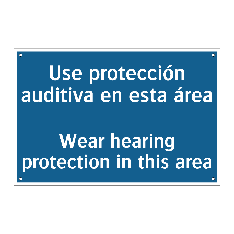 Use protección auditiva en esta /.../ - Wear hearing protection in this /.../