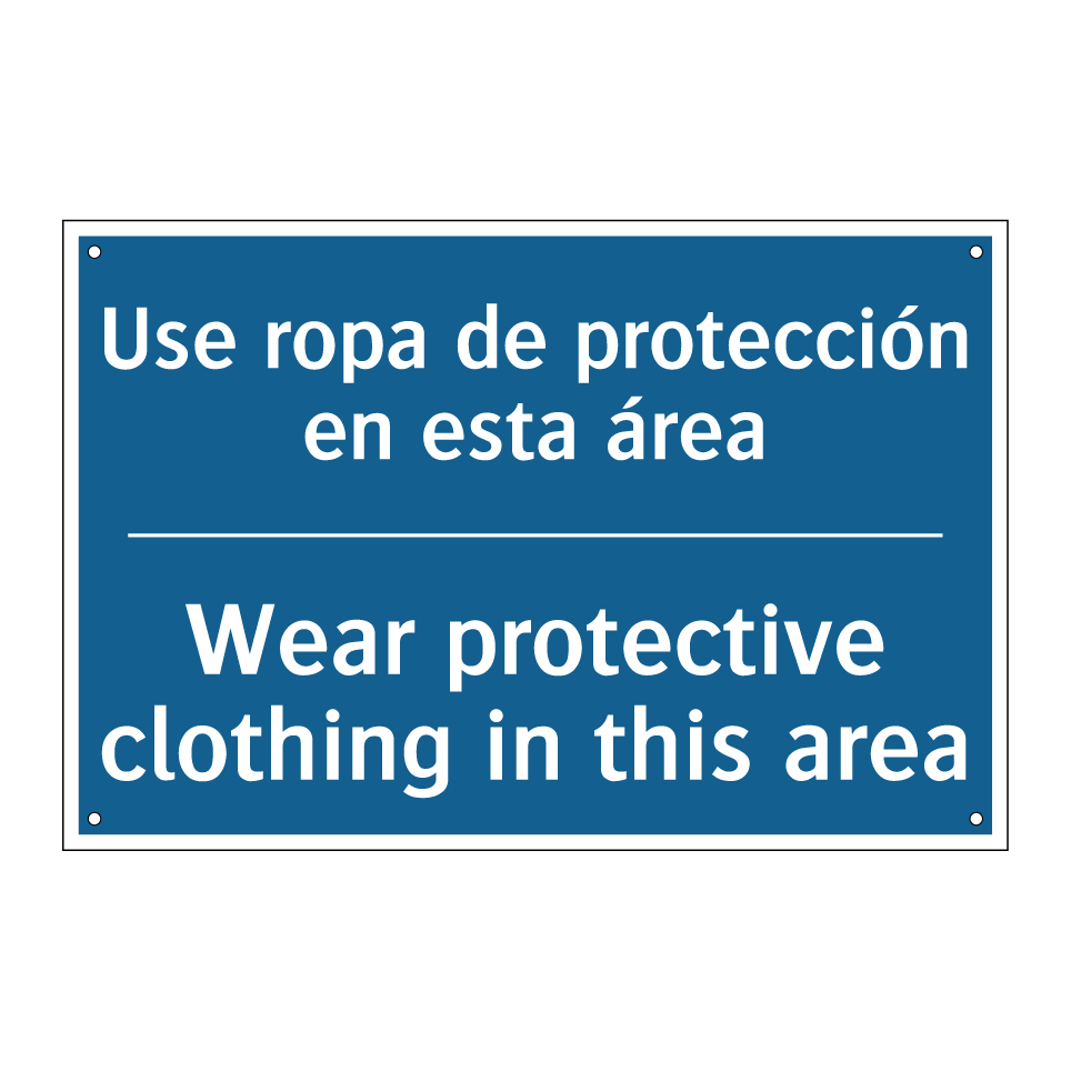 Use ropa de protección en esta /.../ - Wear protective clothing in this /.../