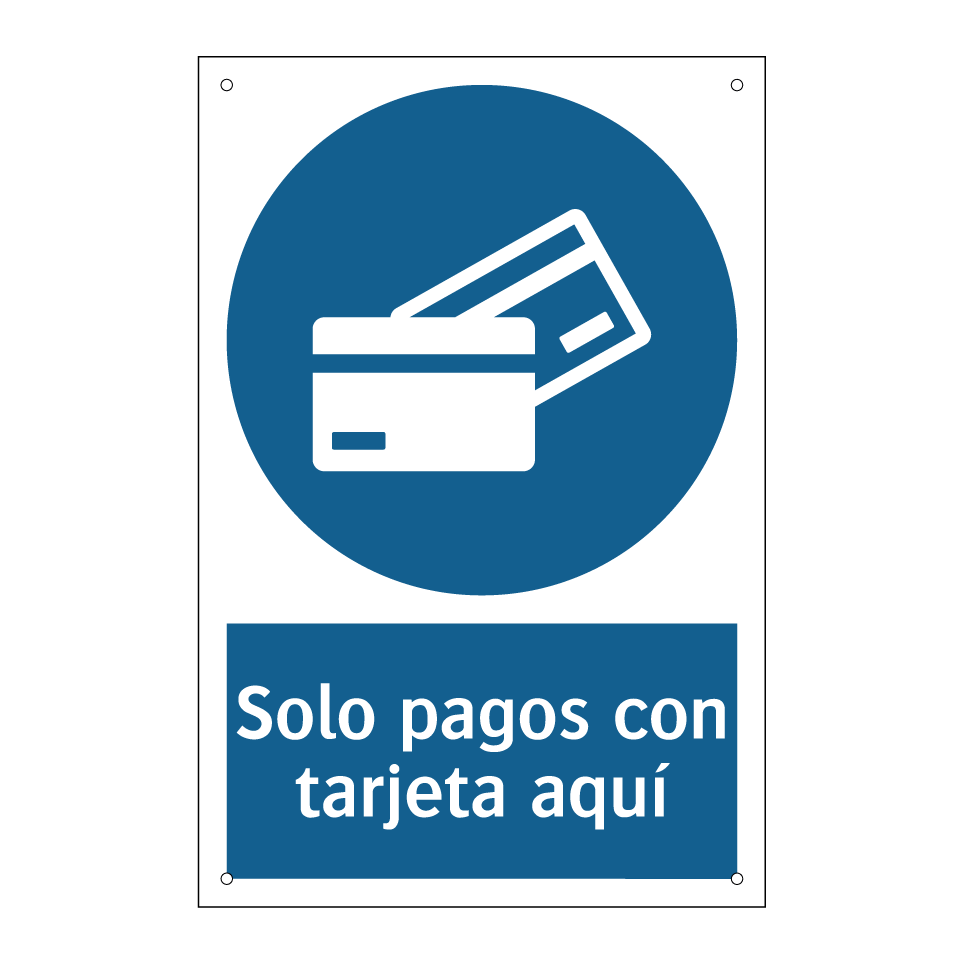 Solo pagos con tarjeta aquí