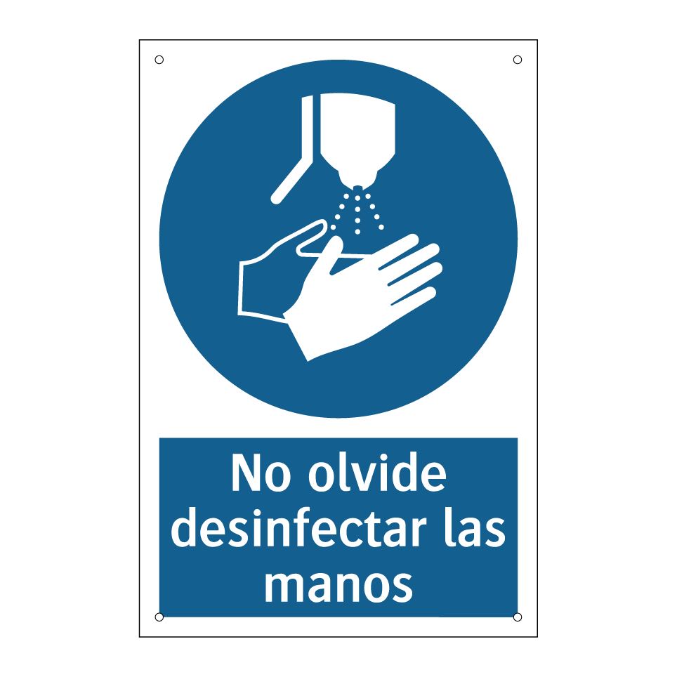No olvide desinfectar las manos