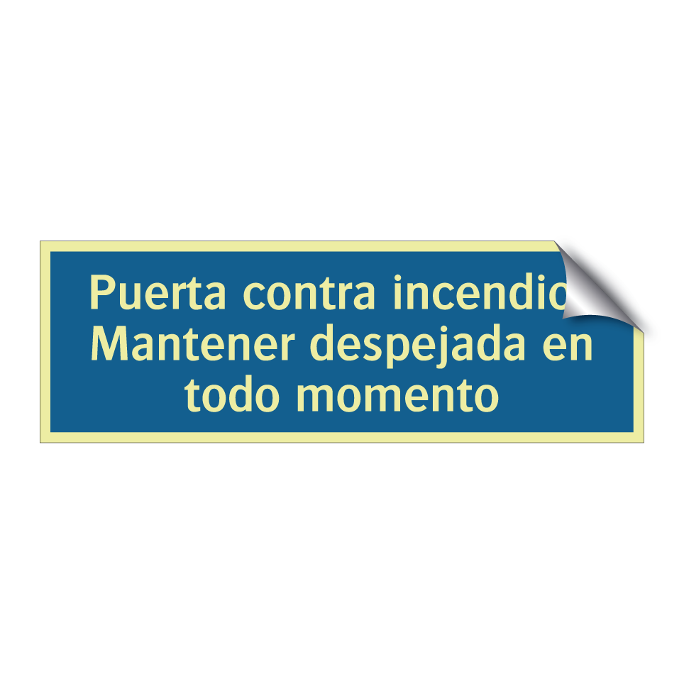 Puerta contra incendios Mantener despejada en todo momento