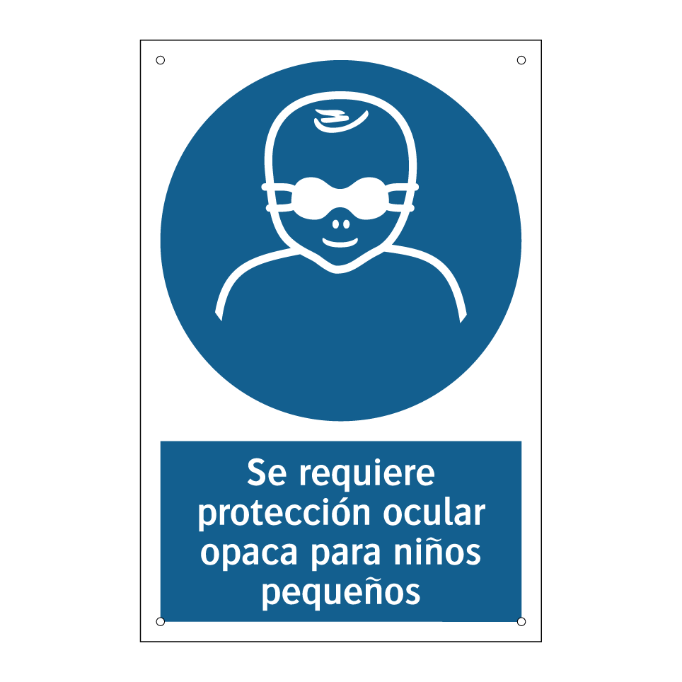 Se requiere protección ocular opaca para niños pequeños