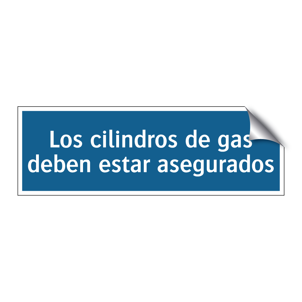 Los cilindros de gas deben estar asegurados