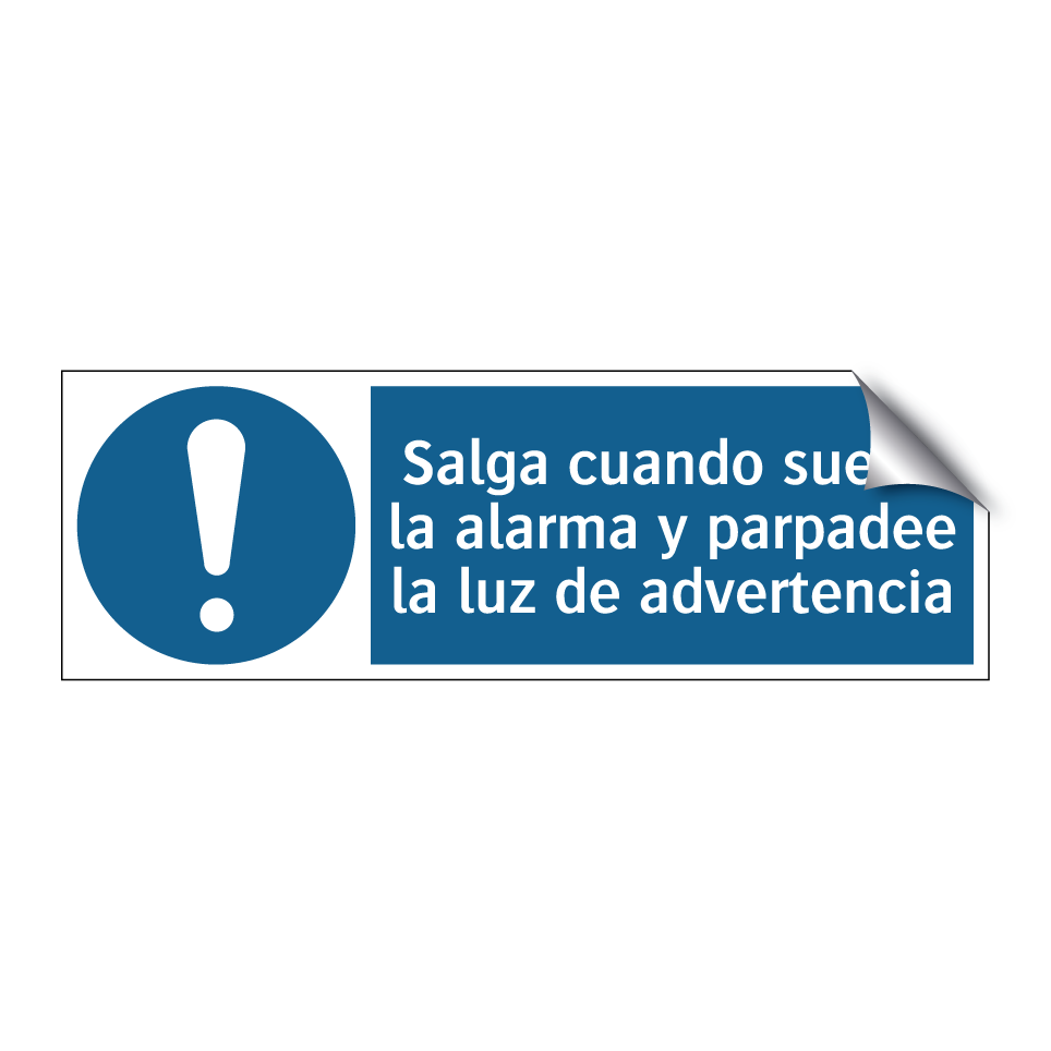 Salga cuando suene la alarma y parpadee la luz de advertencia