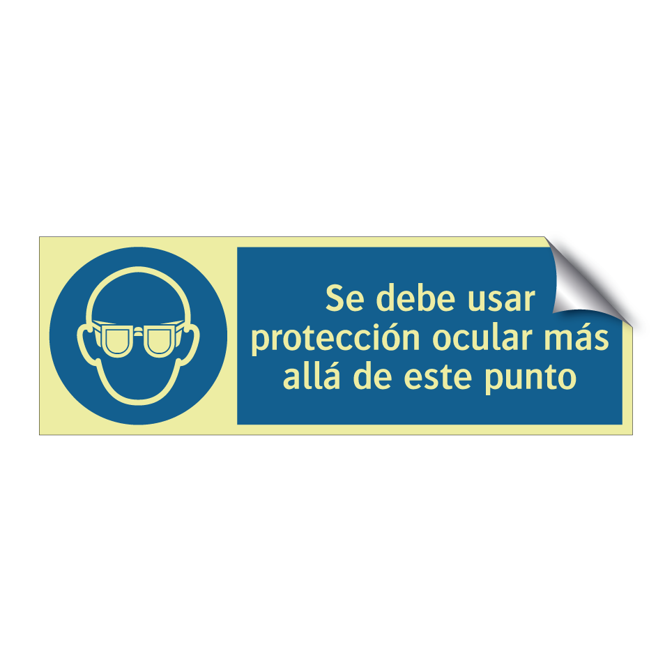Se debe usar protección ocular más allá de este punto