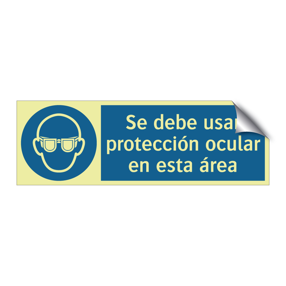 Se debe usar protección ocular en esta área