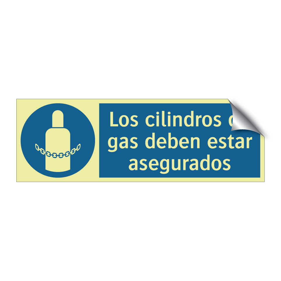 Los cilindros de gas deben estar asegurados