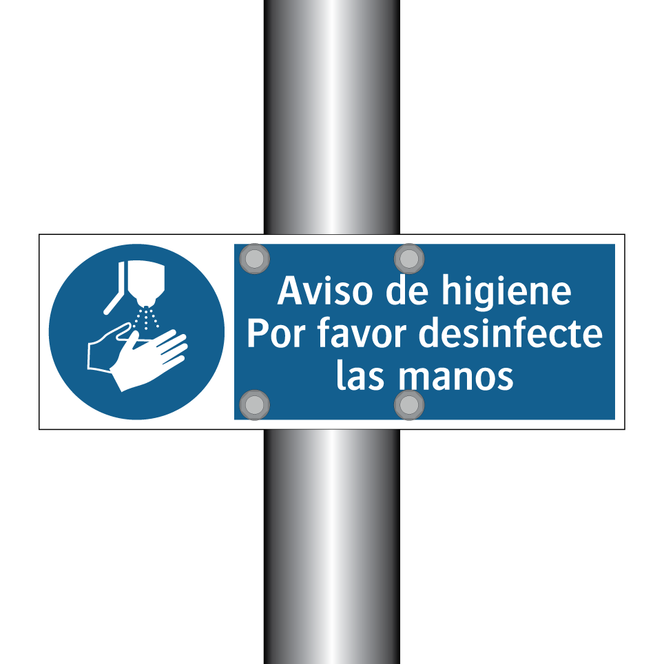 Aviso de higiene Por favor desinfecte las manos