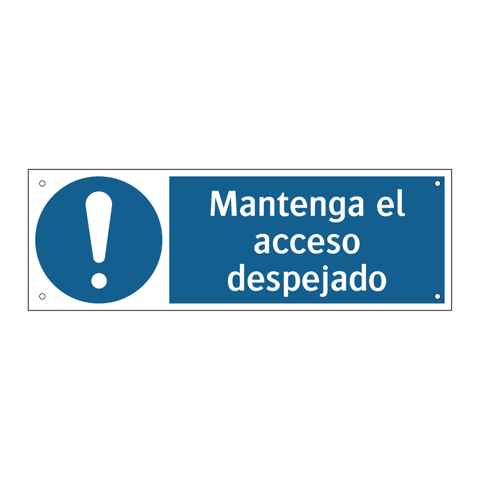 Mantenga el acceso despejado