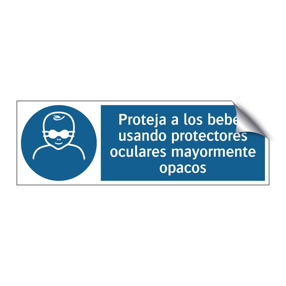 Proteja a los bebés usando protectores oculares mayormente opacos