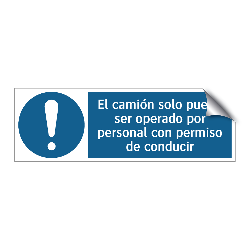El camión solo puede ser operado por personal con permiso de conducir