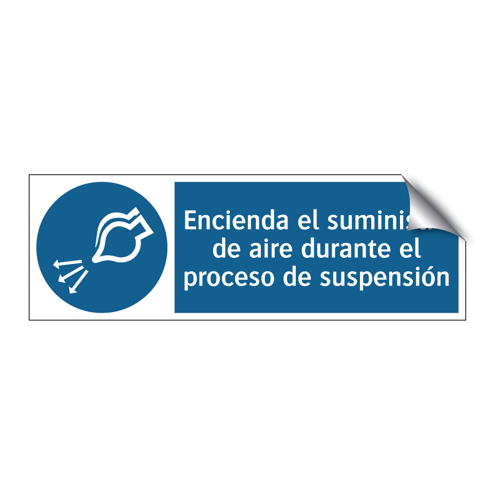 Encienda el suministro de aire durante el proceso de suspensión