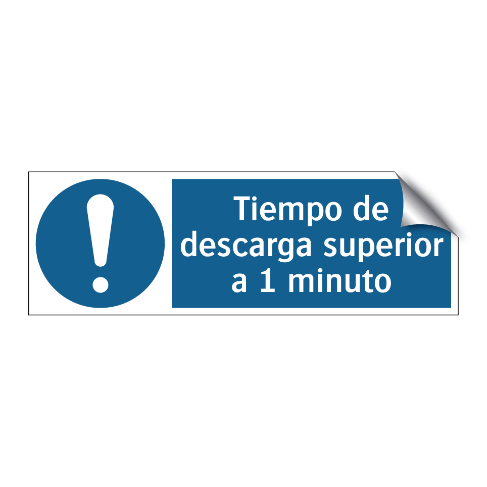 Tiempo de descarga superior a 1 minuto