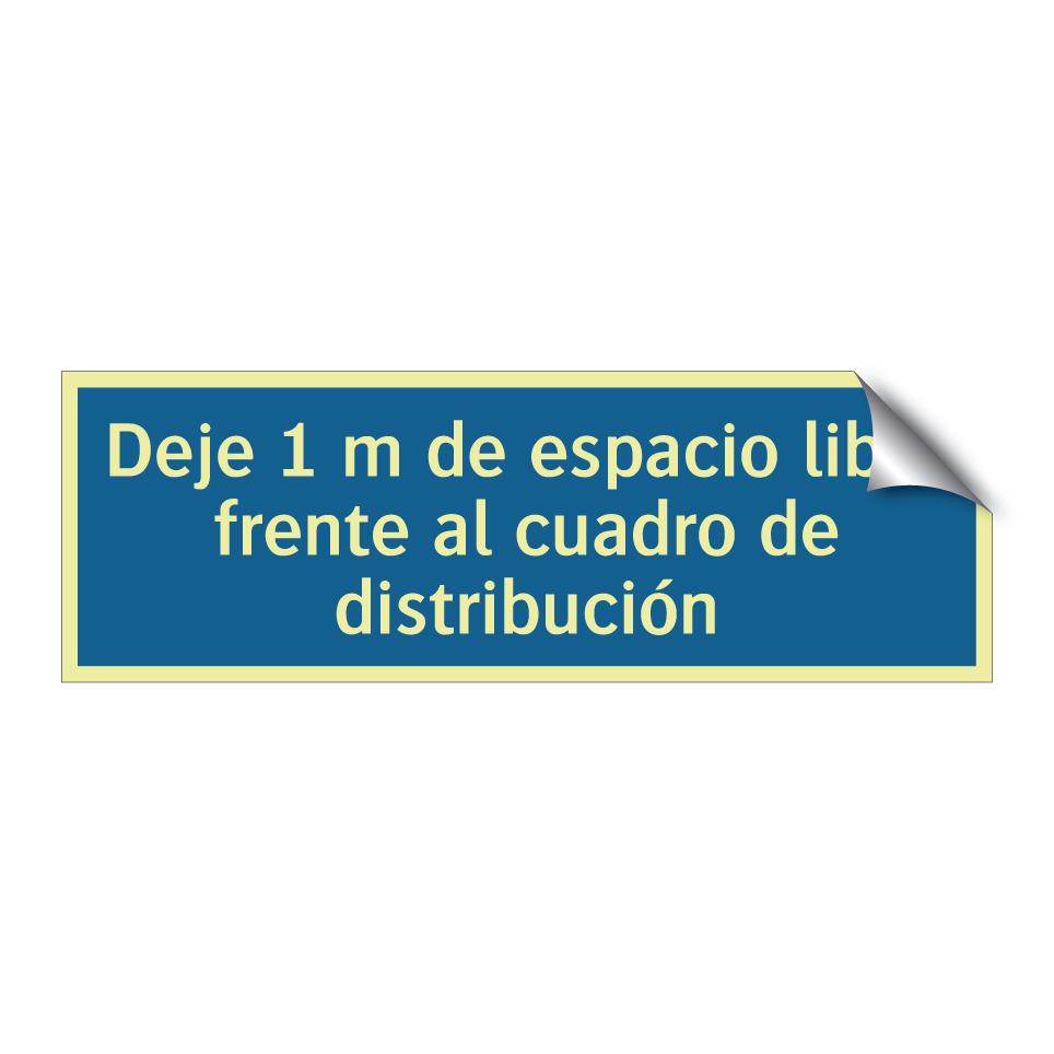 Deje 1 m de espacio libre frente al cuadro de distribución