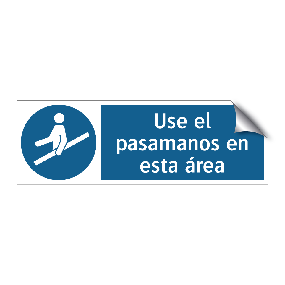 Use el pasamanos en esta área