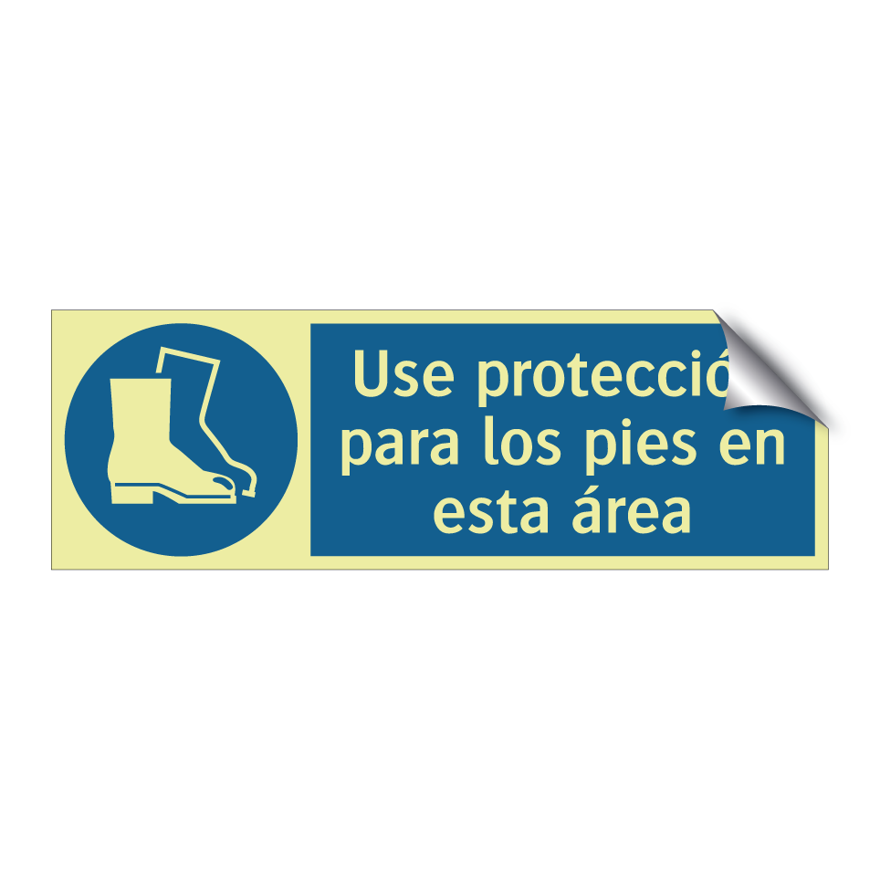 Use protección para los pies en esta área