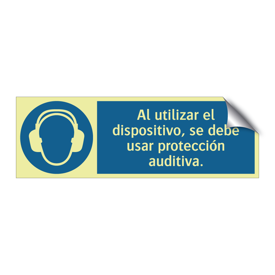 Al utilizar el dispositivo, se debe usar protección auditiva.