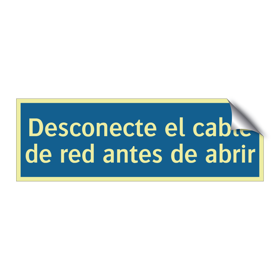 Desconecte el cable de red antes de abrir