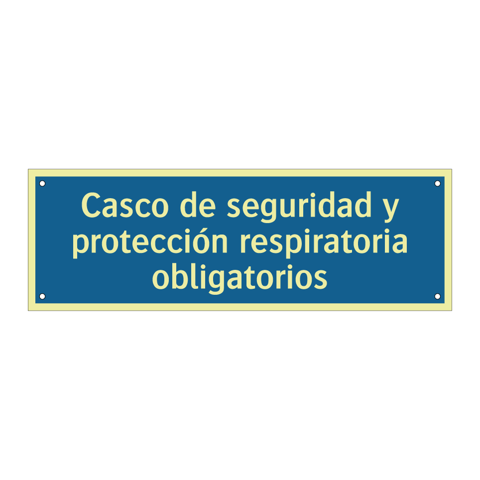 Casco de seguridad y protección respiratoria obligatorios