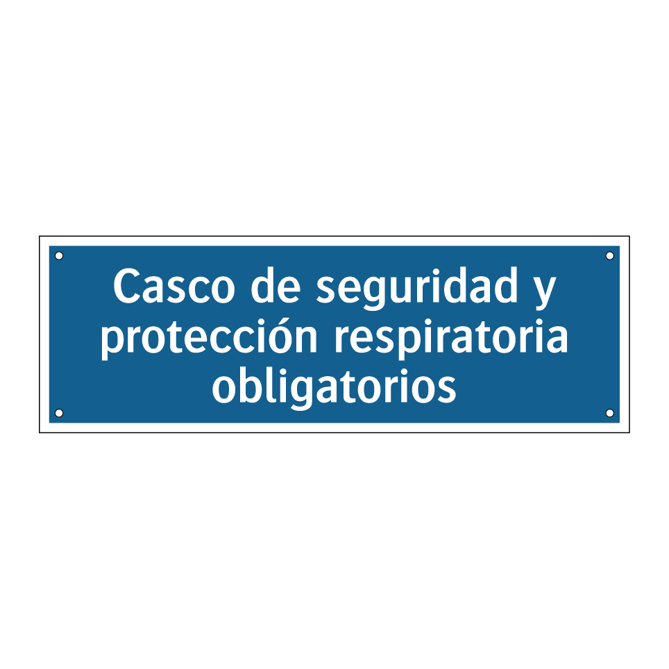Casco de seguridad y protección respiratoria obligatorios