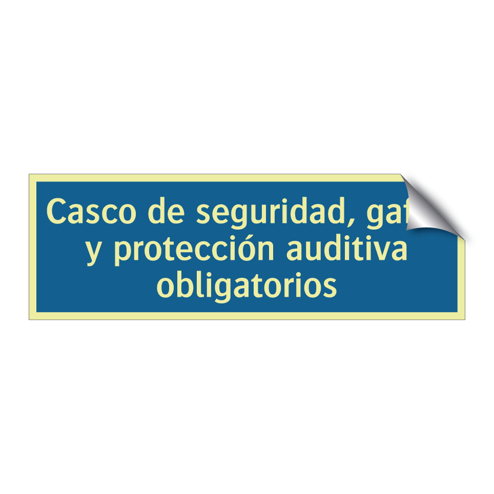 Casco de seguridad, gafas y protección auditiva obligatorios