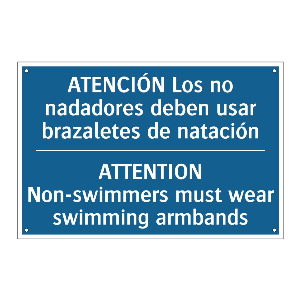 ATENCIÓN Los no nadadores deben /.../ - ATTENTION Non-swimmers must wear /.../