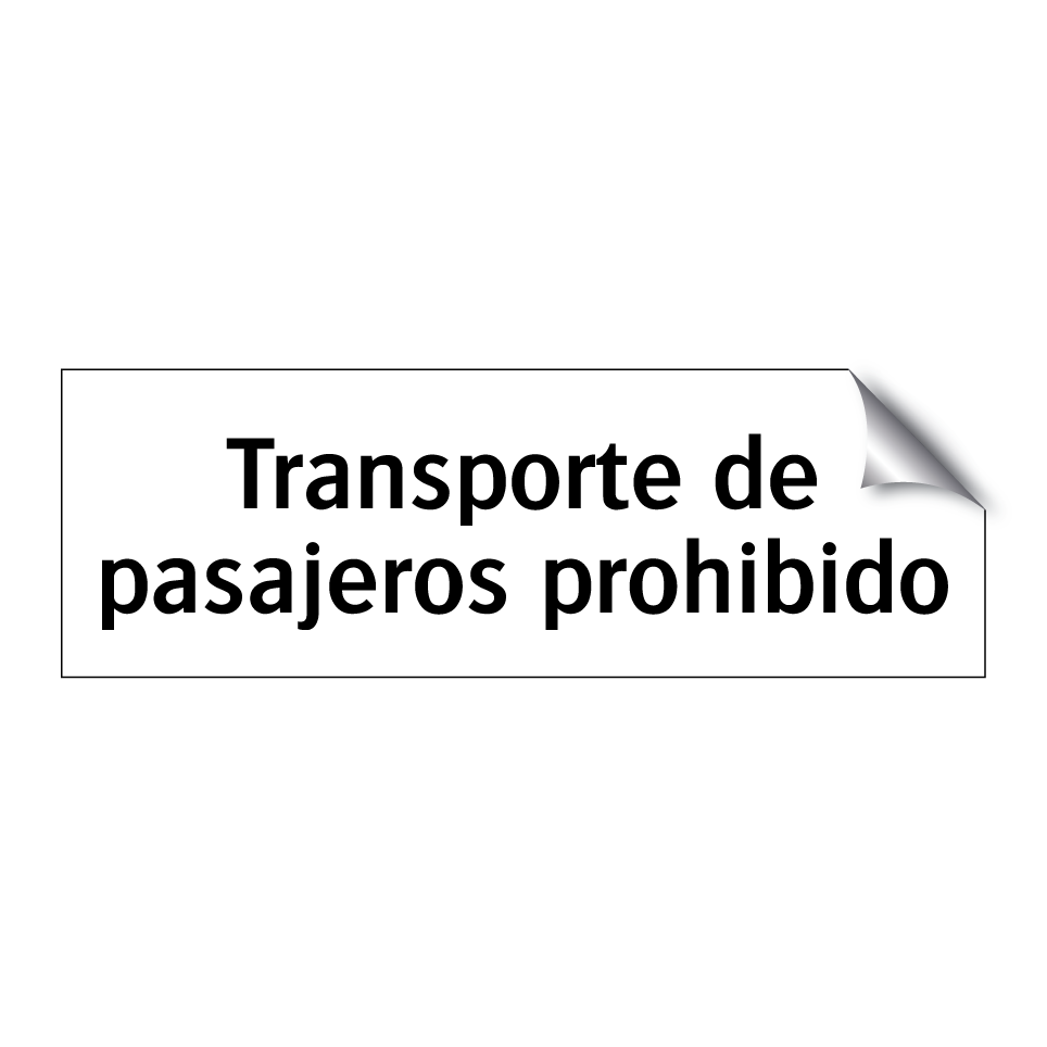 Transporte de pasajeros prohibido
