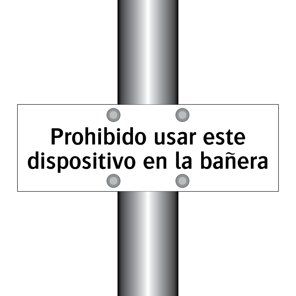Prohibido usar este dispositivo en la bañera