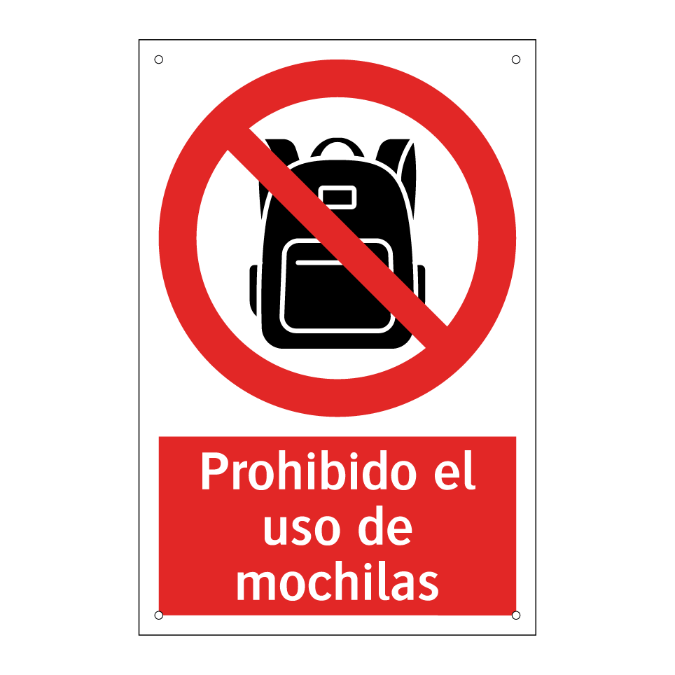 Prohibido el uso de mochilas
