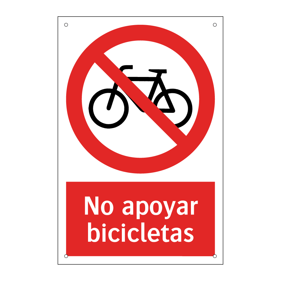 No apoyar bicicletas