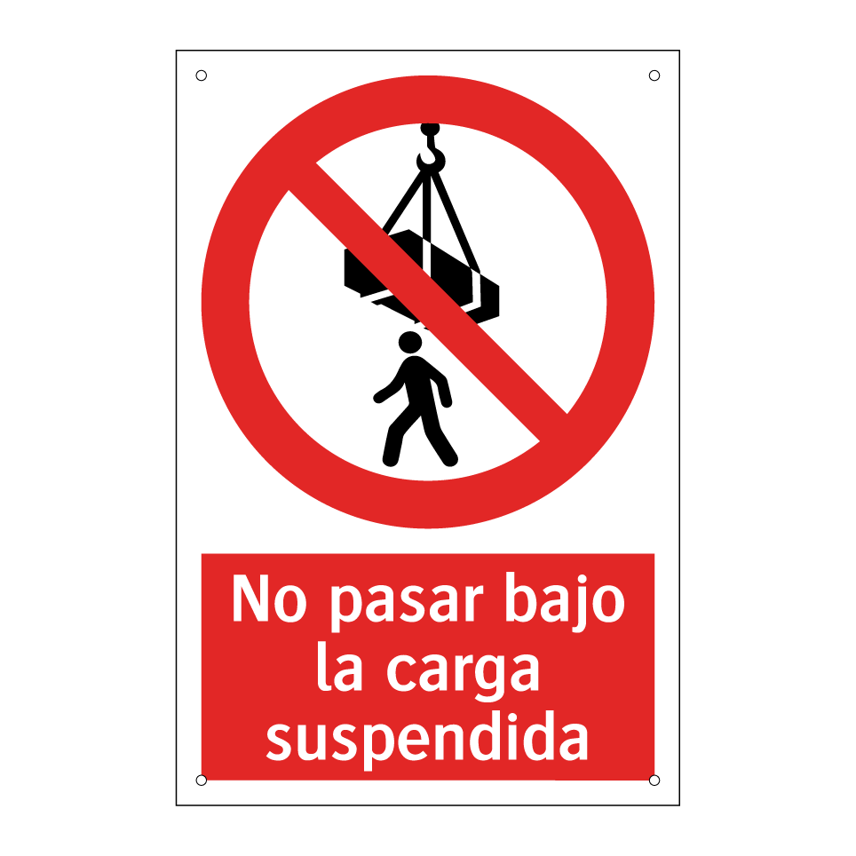 No pasar bajo la carga suspendida