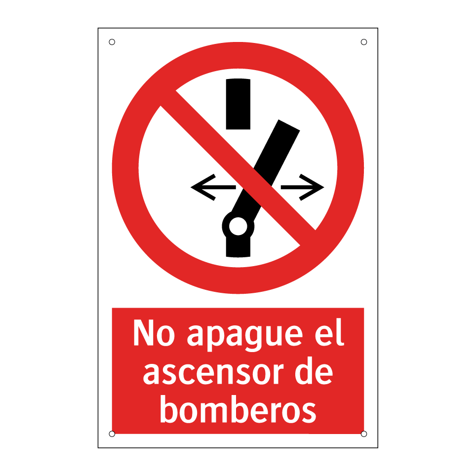 No apague el ascensor de bomberos