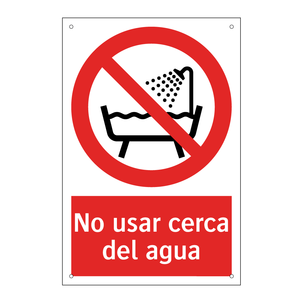 No usar cerca del agua