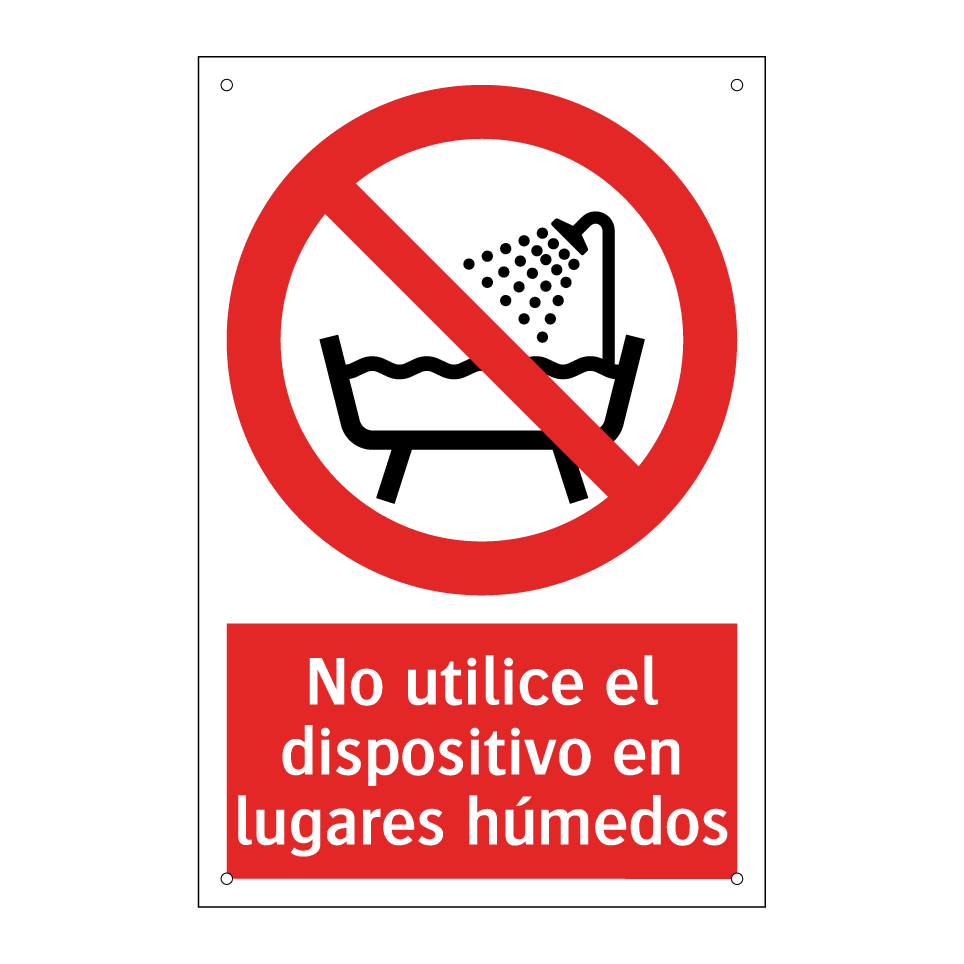 No utilice el dispositivo en lugares húmedos
