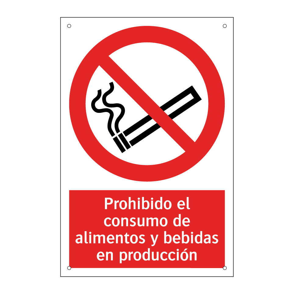Prohibido el consumo de alimentos y bebidas en producción