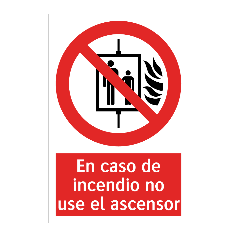 En caso de incendio no use el ascensor