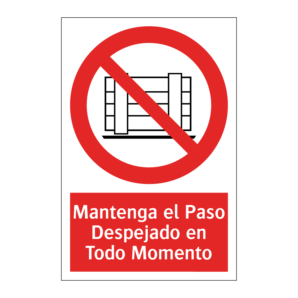 Mantenga el Paso Despejado en Todo Momento