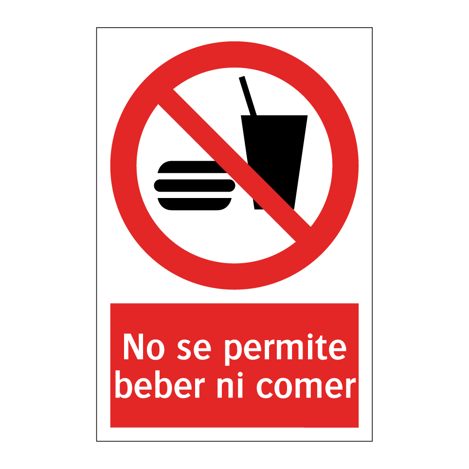 No se permite beber ni comer